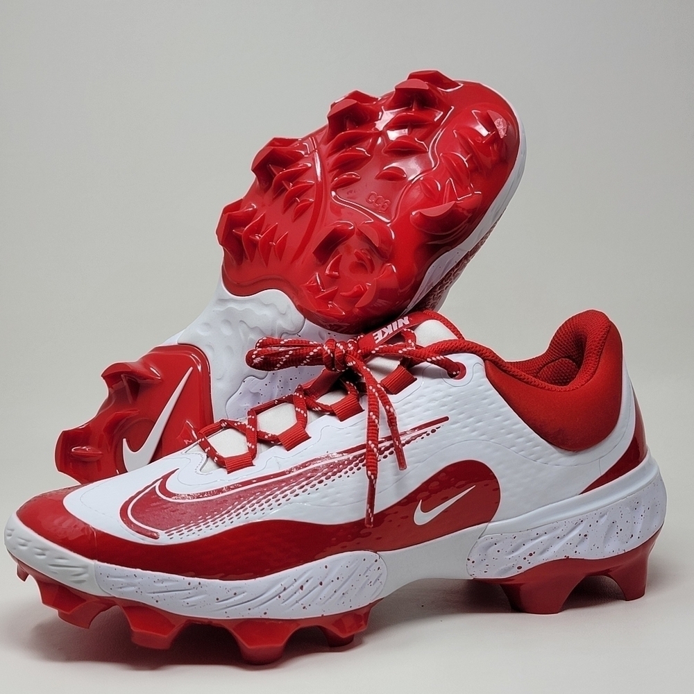 Nike Alpha Huarache Elite 4 MCS Cleats White Red FD6255-105 Men's Size 12 New